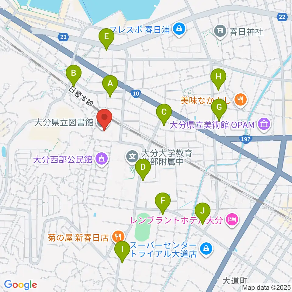 大分県立先哲史料館周辺のコンビニエンスストア一覧地図