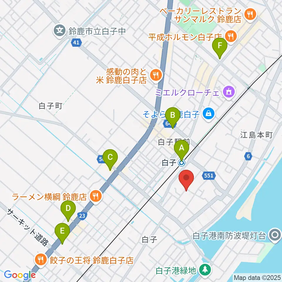 伊勢型紙資料館周辺のコンビニエンスストア一覧地図