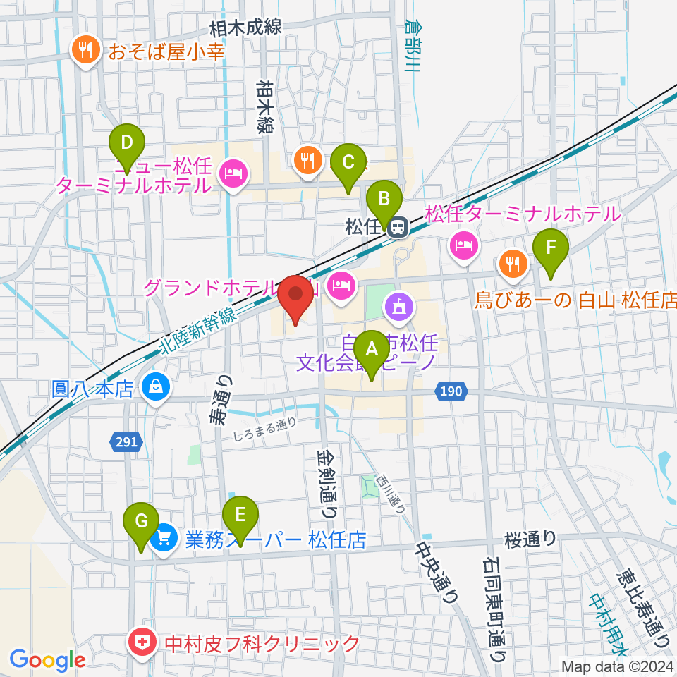 白山市立博物館周辺のコンビニエンスストア一覧地図