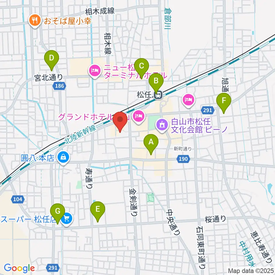 白山市立博物館周辺のコンビニエンスストア一覧地図