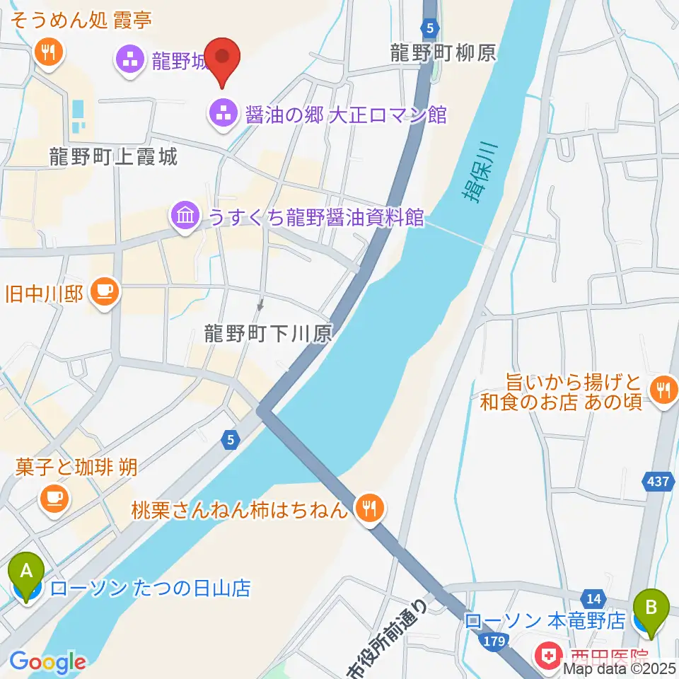 たつの市立龍野歴史文化資料館周辺のコンビニエンスストア一覧地図