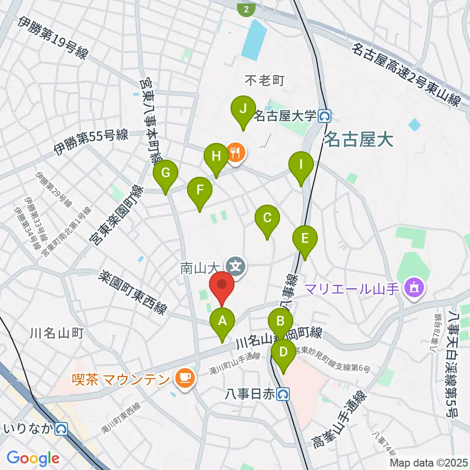 南山大学人類学博物館周辺のコンビニエンスストア一覧地図