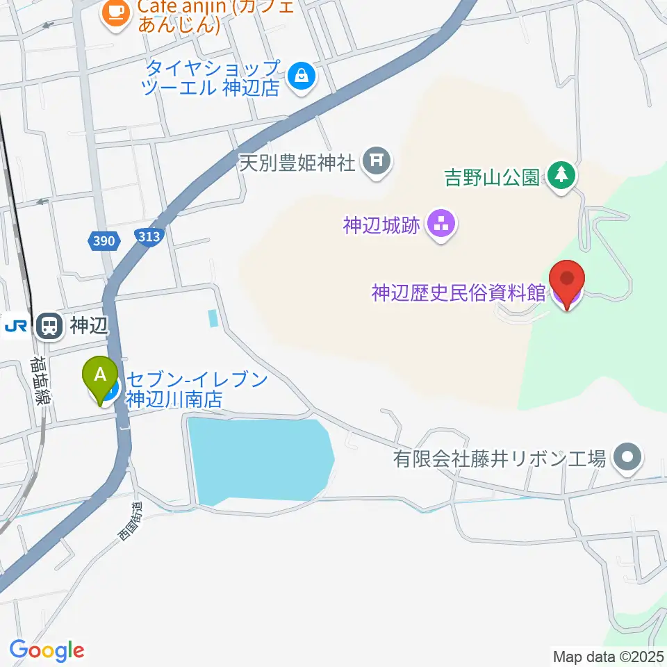 福山市神辺歴史民俗資料館周辺のコンビニエンスストア一覧地図