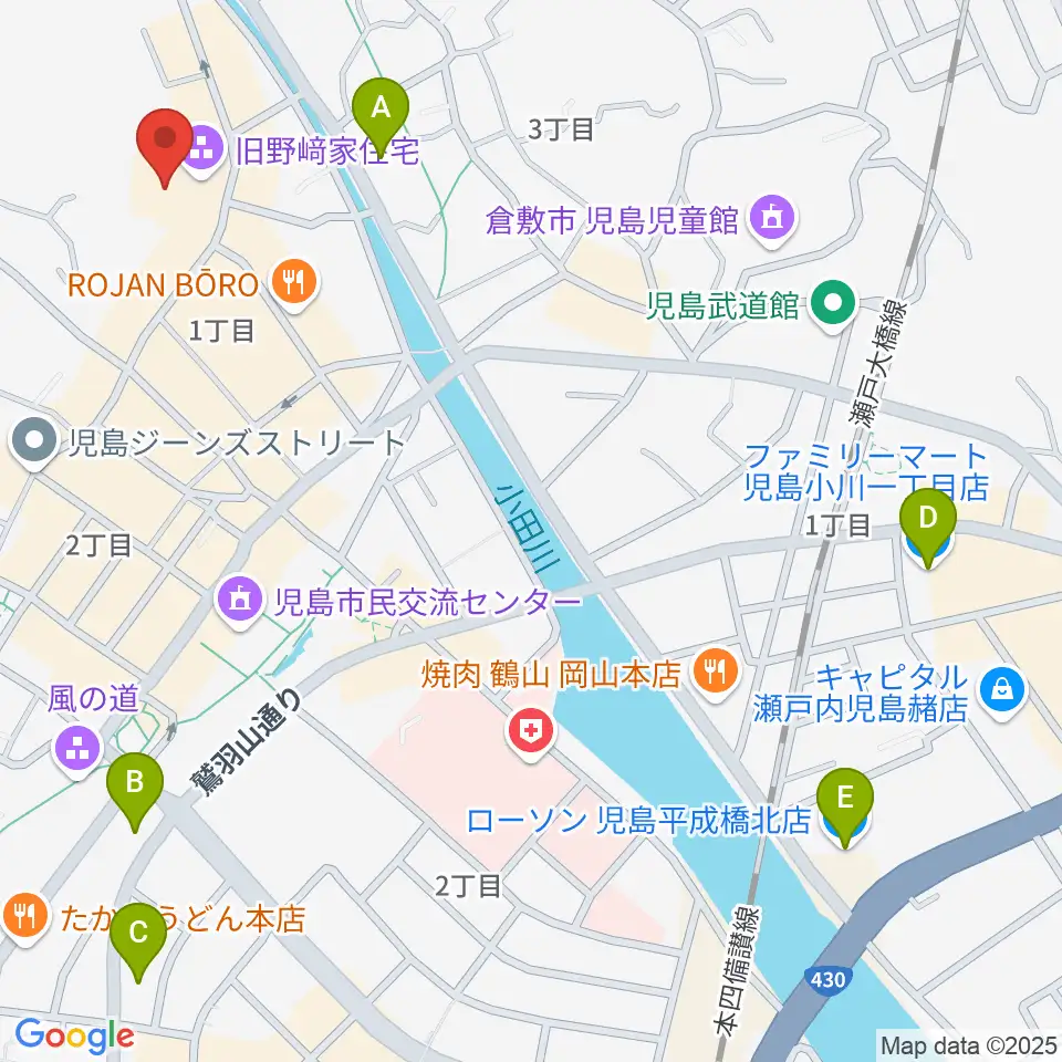 野﨑家塩業歴史館周辺のコンビニエンスストア一覧地図
