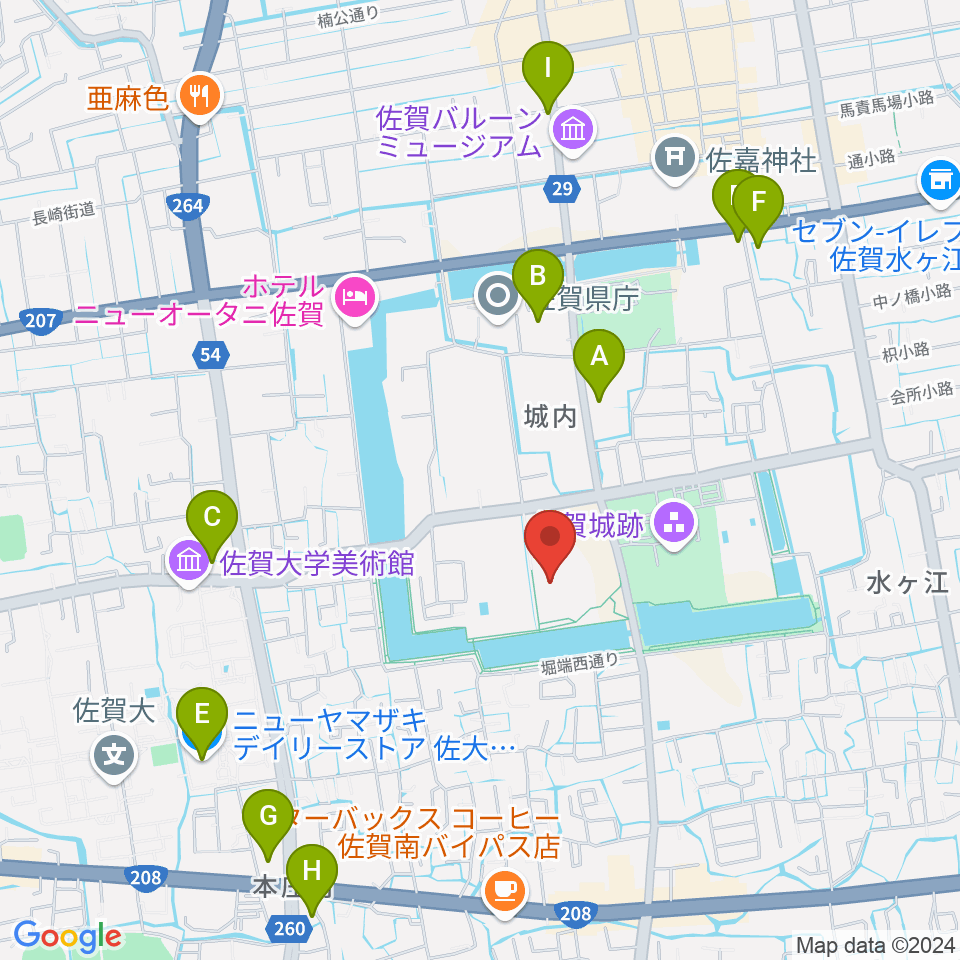 佐賀県立博物館周辺のコンビニエンスストア一覧地図