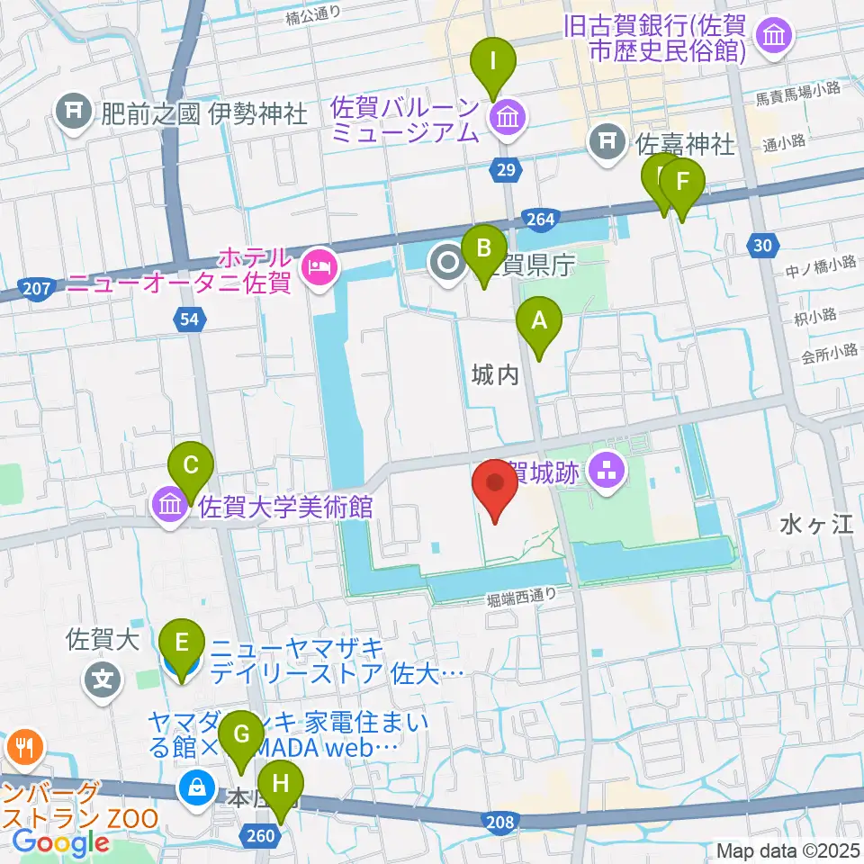 佐賀県立博物館周辺のコンビニエンスストア一覧地図