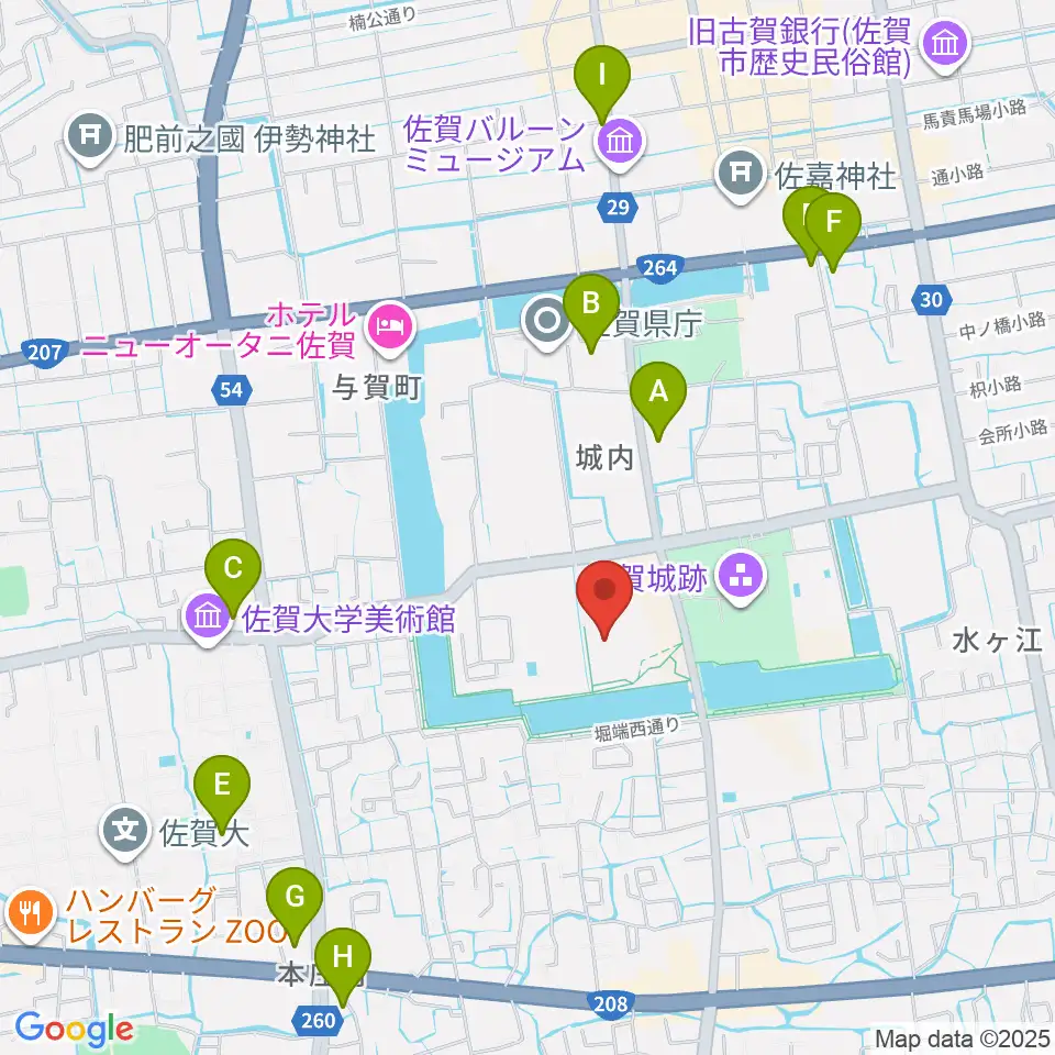 佐賀県立博物館周辺のコンビニエンスストア一覧地図