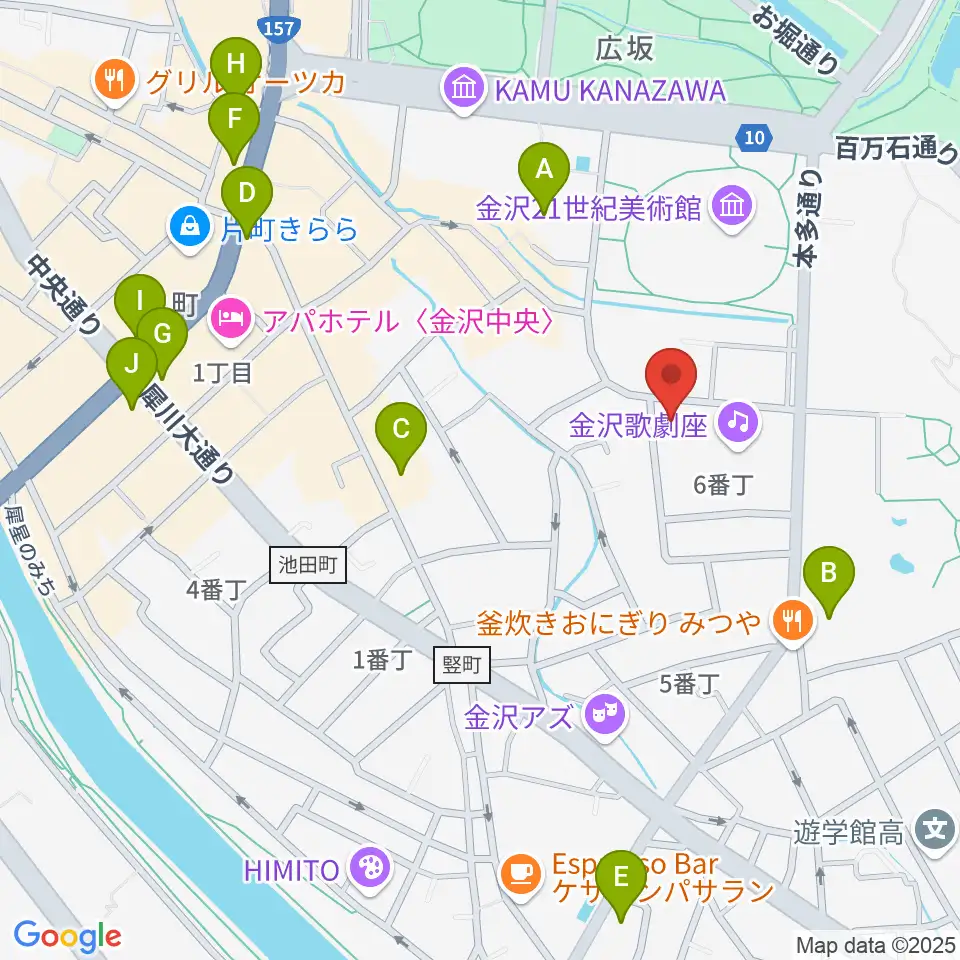 金沢ふるさと偉人館周辺のコンビニエンスストア一覧地図