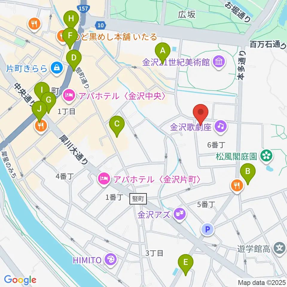 金沢ふるさと偉人館周辺のコンビニエンスストア一覧地図