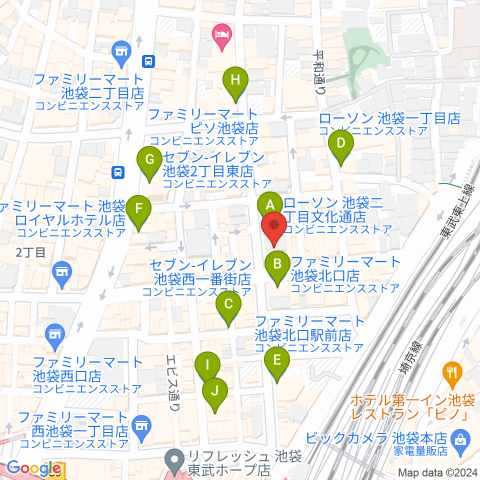 Vivo Sound Studio周辺のコンビニエンスストア一覧地図