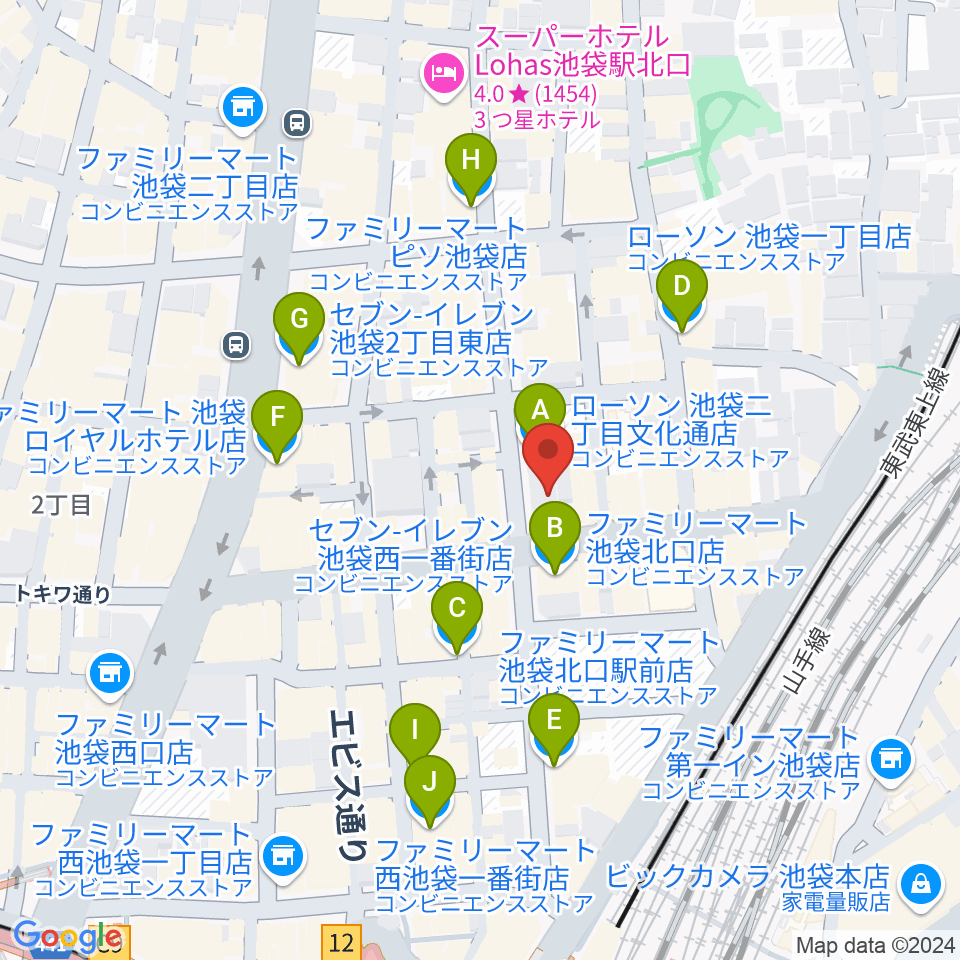 Vivo Sound Studio周辺のコンビニエンスストア一覧地図