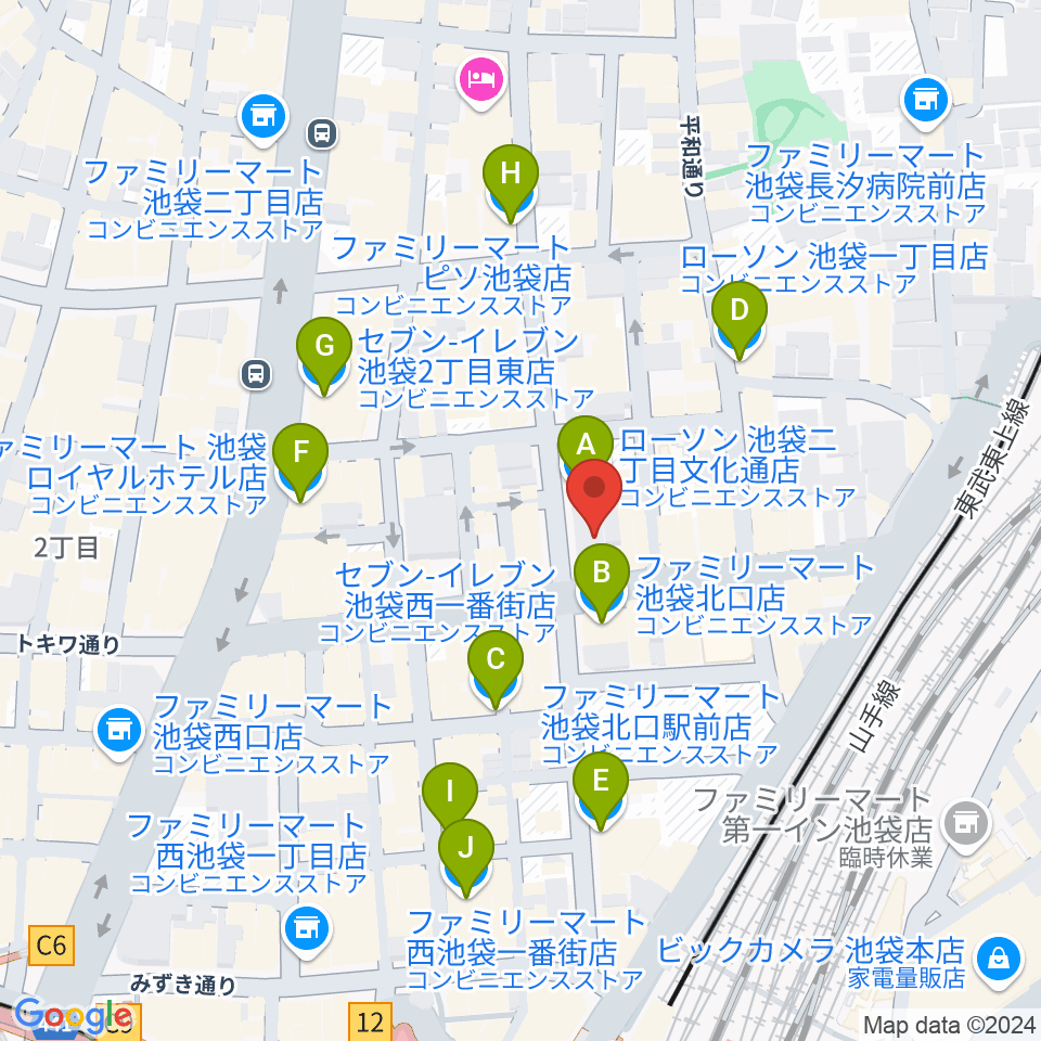 Vivo Sound Studio周辺のコンビニエンスストア一覧地図