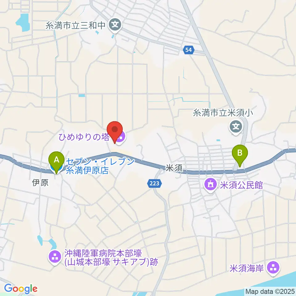 ひめゆり平和祈念資料館周辺のコンビニエンスストア一覧地図