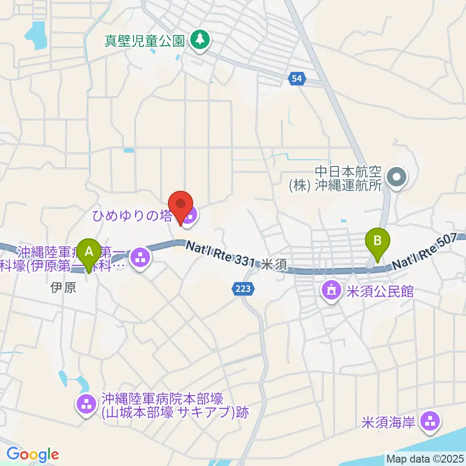 ひめゆり平和祈念資料館周辺のコンビニエンスストア一覧地図