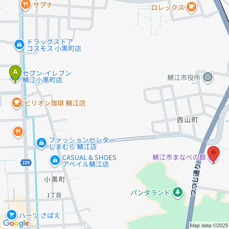 鯖江市まなべの館周辺のコンビニエンスストア一覧地図