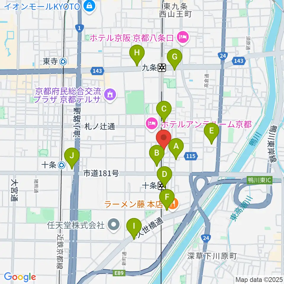 マザーシップスタジオ周辺のコンビニエンスストア一覧地図