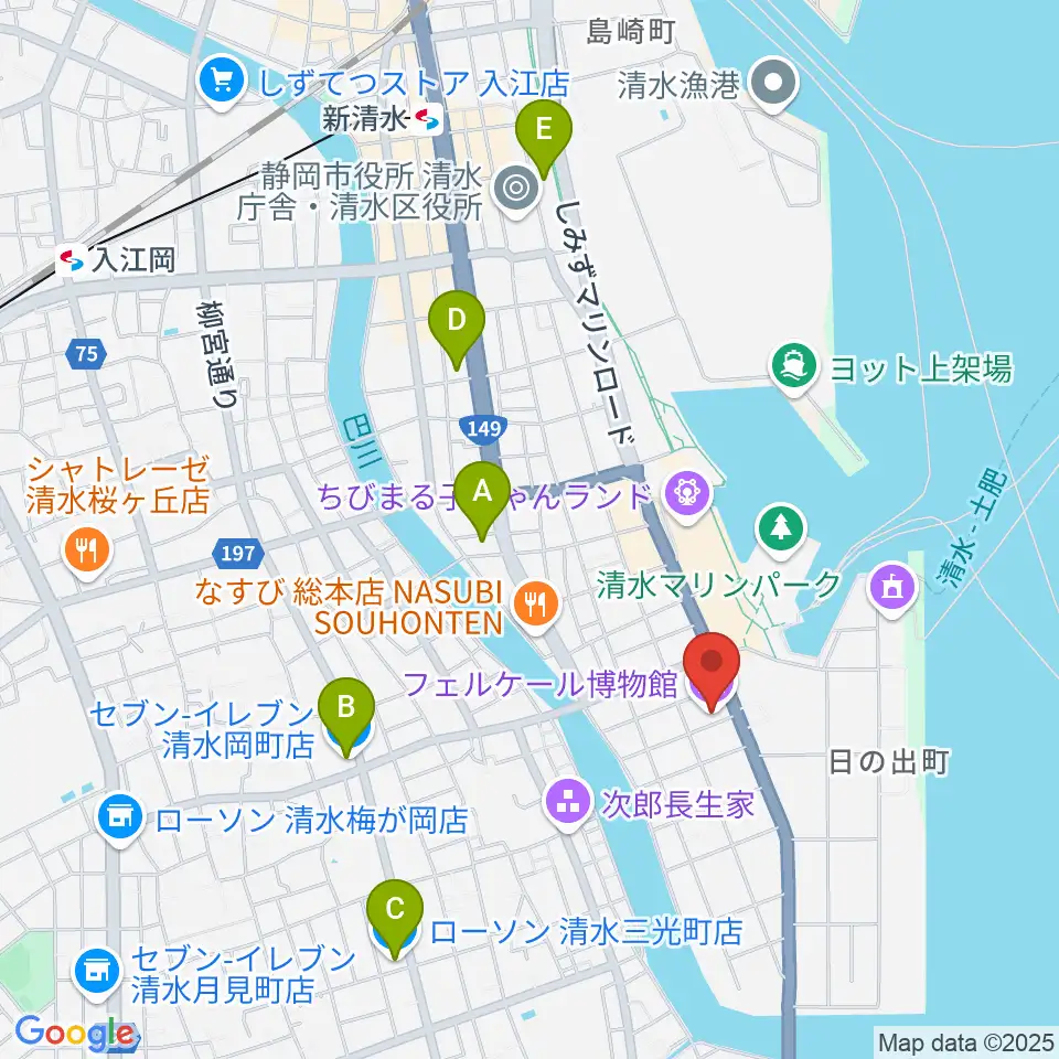 フェルケール博物館周辺のコンビニエンスストア一覧地図