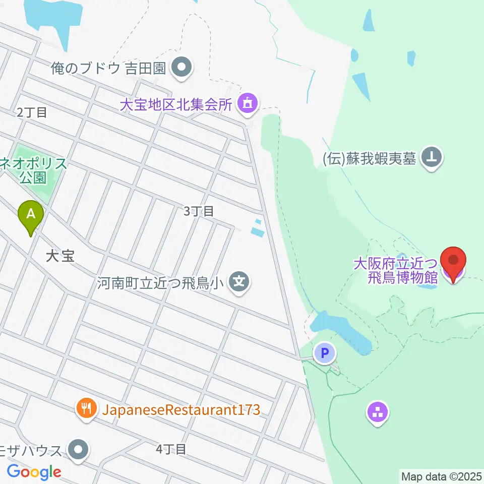 大阪府立近つ飛鳥博物館周辺のコンビニエンスストア一覧地図