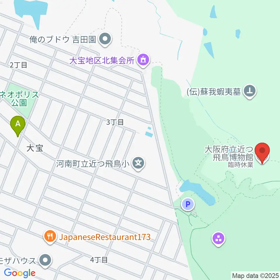 大阪府立近つ飛鳥博物館周辺のコンビニエンスストア一覧地図