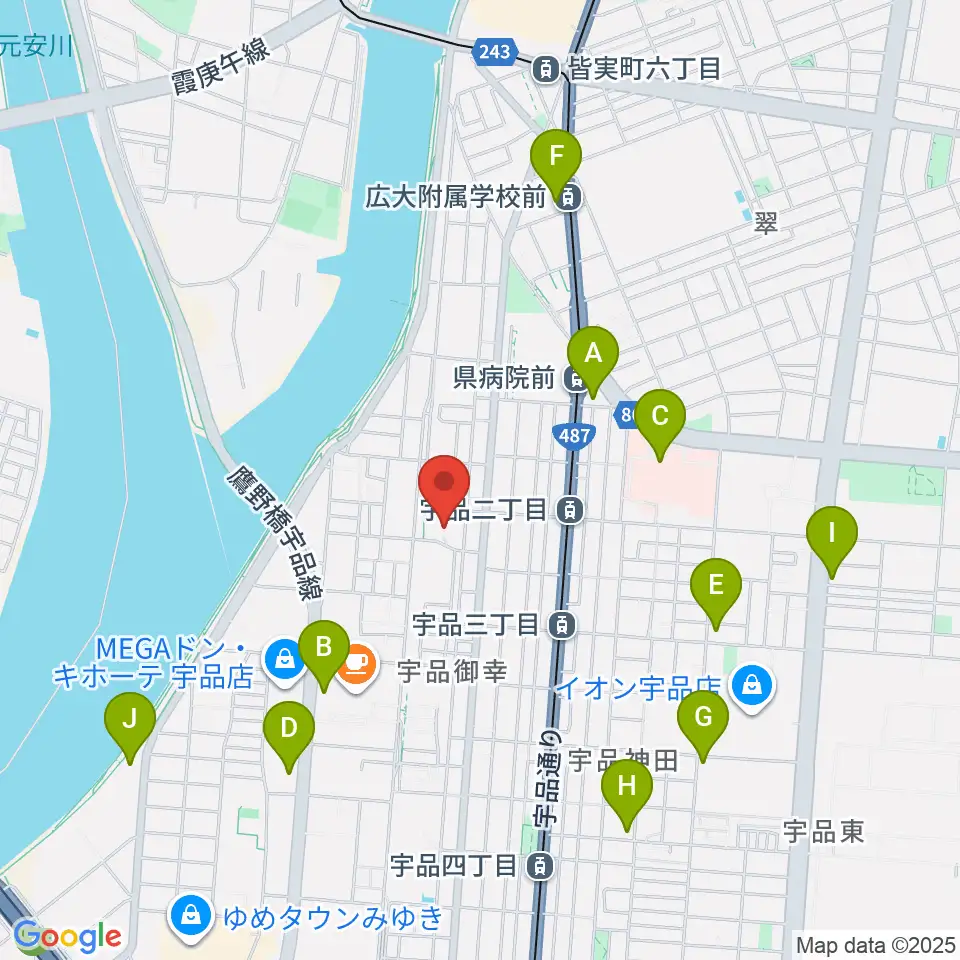 広島市郷土資料館周辺のコンビニエンスストア一覧地図