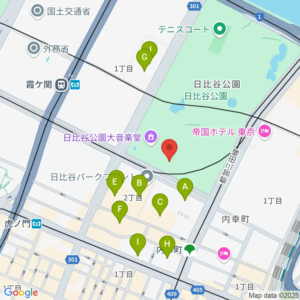 千代田区立日比谷図書文化館周辺のコンビニエンスストア一覧地図