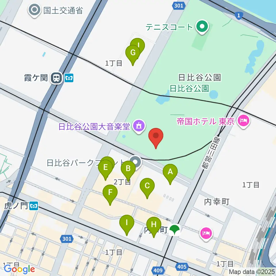 千代田区立日比谷図書文化館周辺のコンビニエンスストア一覧地図