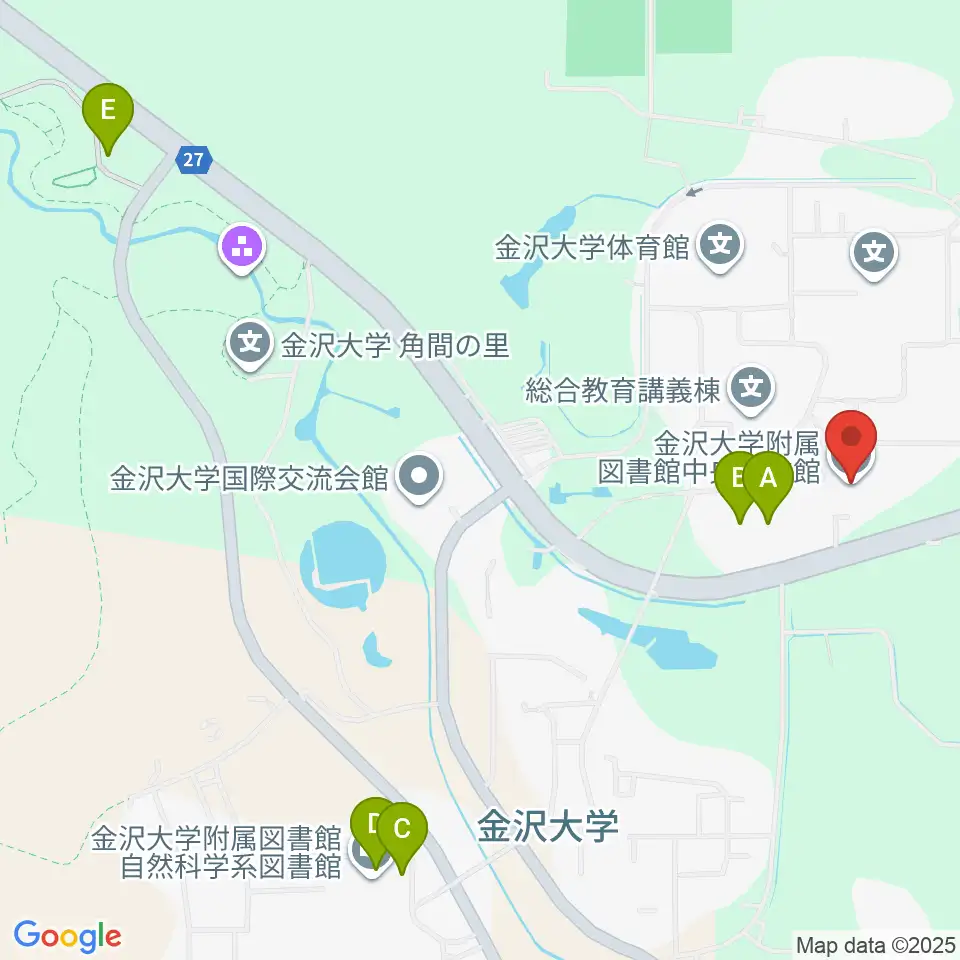 金沢大学資料館周辺のコンビニエンスストア一覧地図