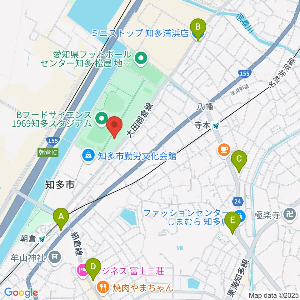 知多市歴史民俗博物館周辺のコンビニエンスストア一覧地図