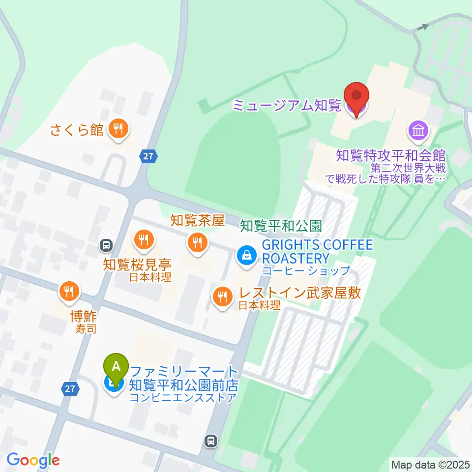 ミュージアム知覧周辺のコンビニエンスストア一覧地図