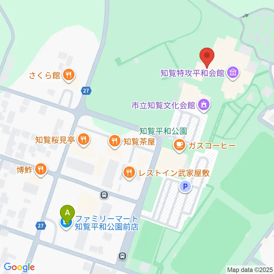ミュージアム知覧周辺のコンビニエンスストア一覧地図