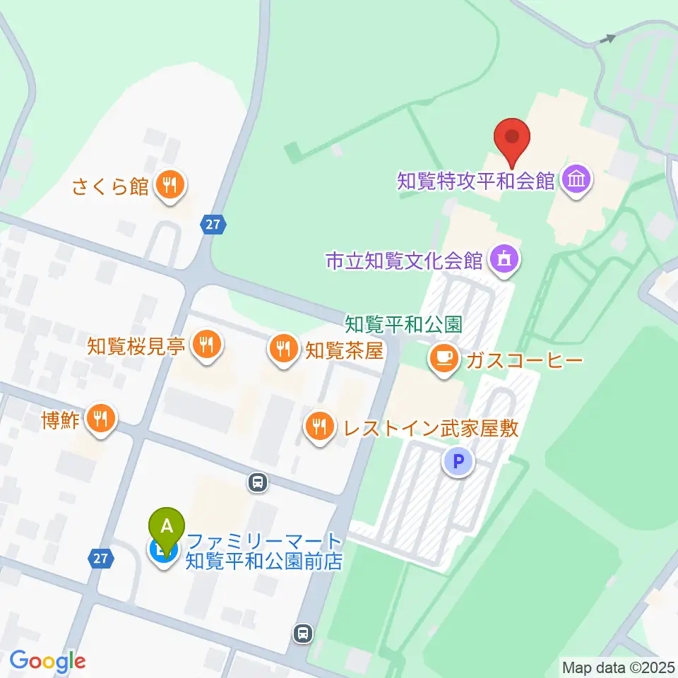 ミュージアム知覧周辺のコンビニエンスストア一覧地図