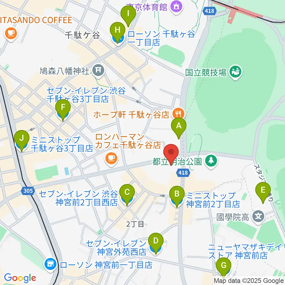 VICTOR STUDIO周辺のコンビニエンスストア一覧地図