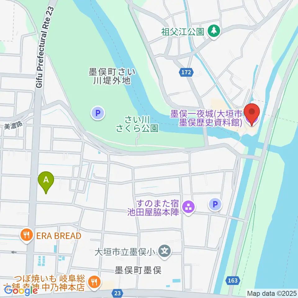 墨俣一夜城(大垣市墨俣歴史資料館)周辺のコンビニエンスストア一覧地図