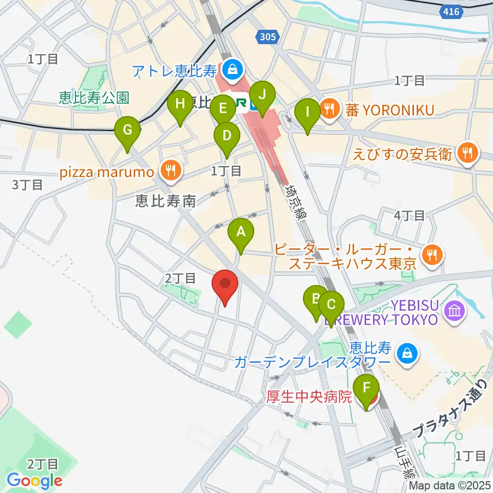 バーディハウス ABSスタジオ周辺のコンビニエンスストア一覧地図