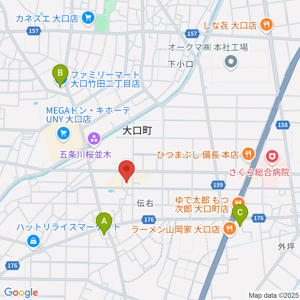 大口町歴史民俗資料館周辺のコンビニエンスストア一覧地図