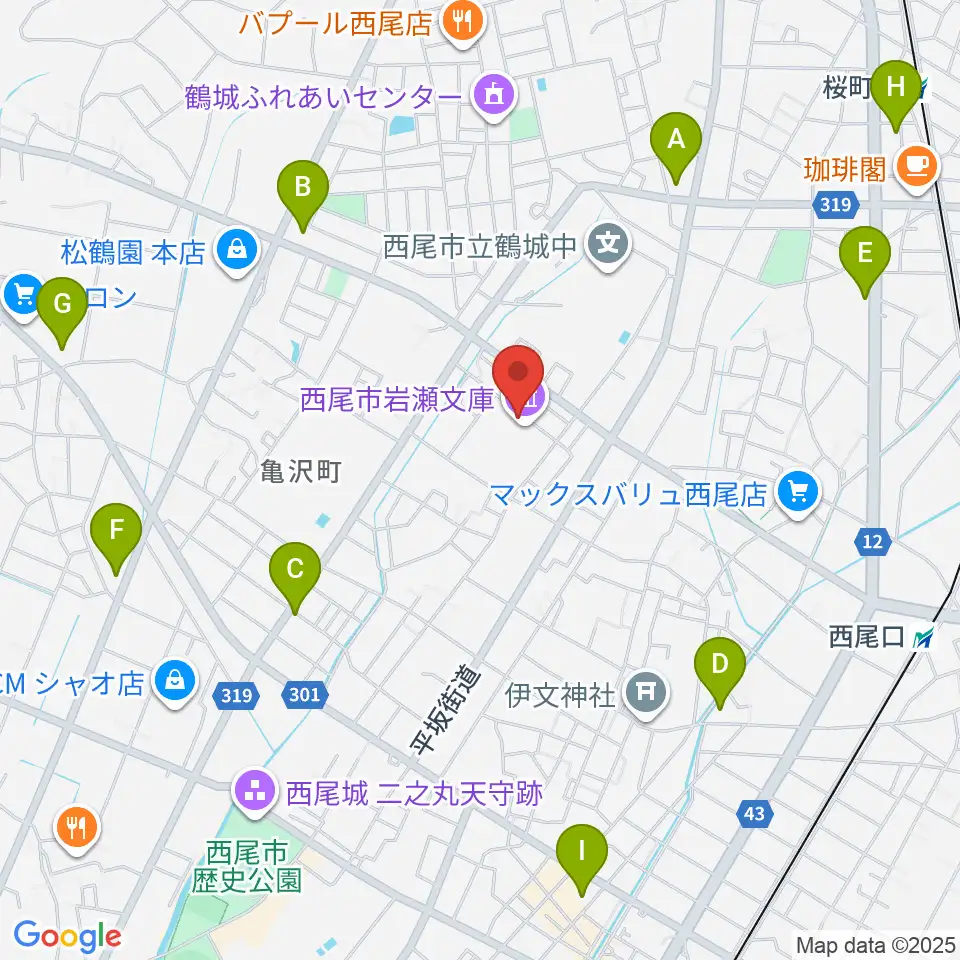 西尾市岩瀬文庫周辺のコンビニエンスストア一覧地図