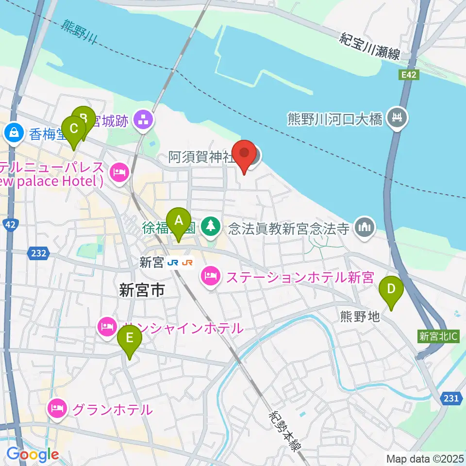 新宮市立歴史民俗資料館周辺のコンビニエンスストア一覧地図