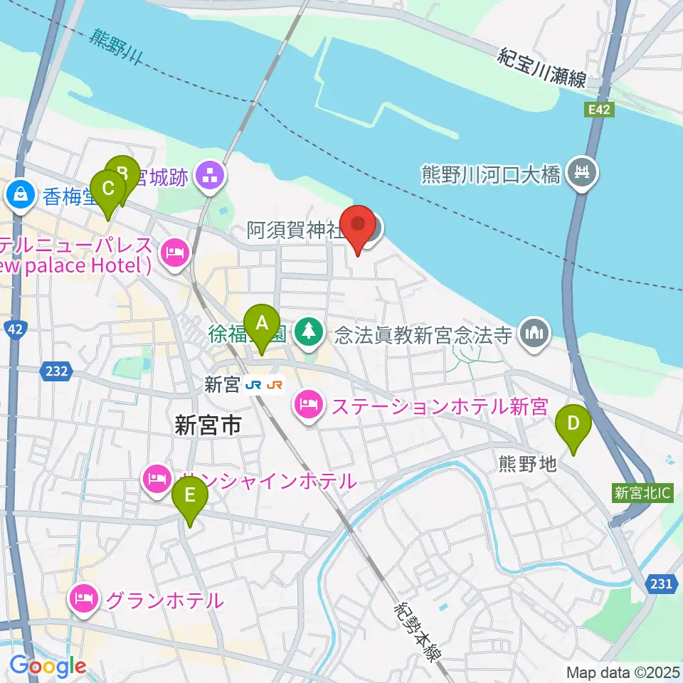 新宮市立歴史民俗資料館周辺のコンビニエンスストア一覧地図