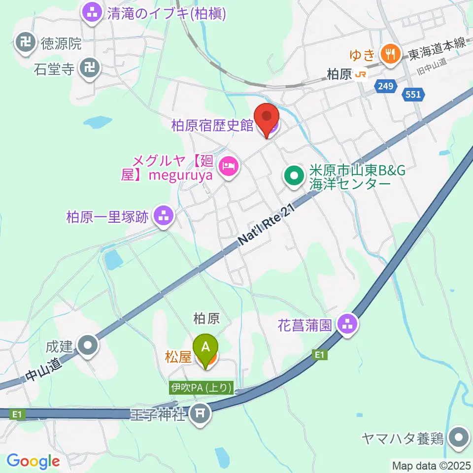 米原市柏原宿歴史館周辺のコンビニエンスストア一覧地図