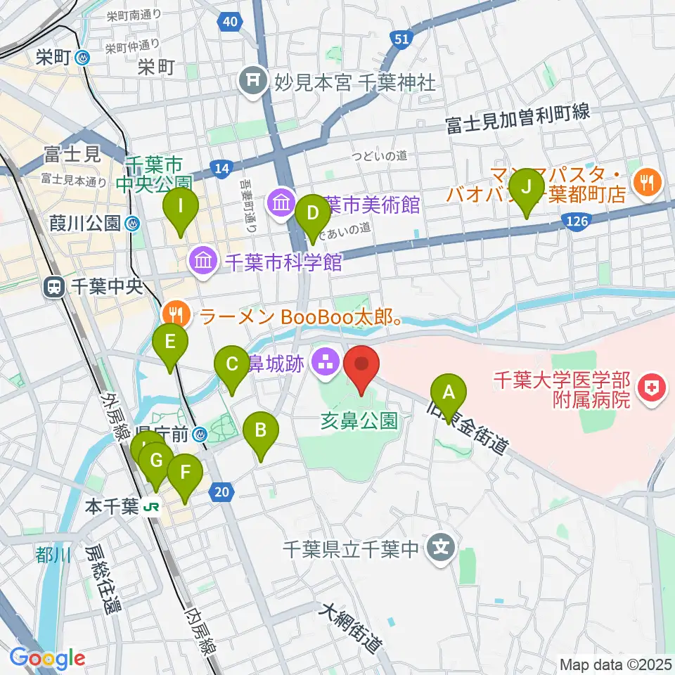 千葉市立郷土博物館周辺のコンビニエンスストア一覧地図