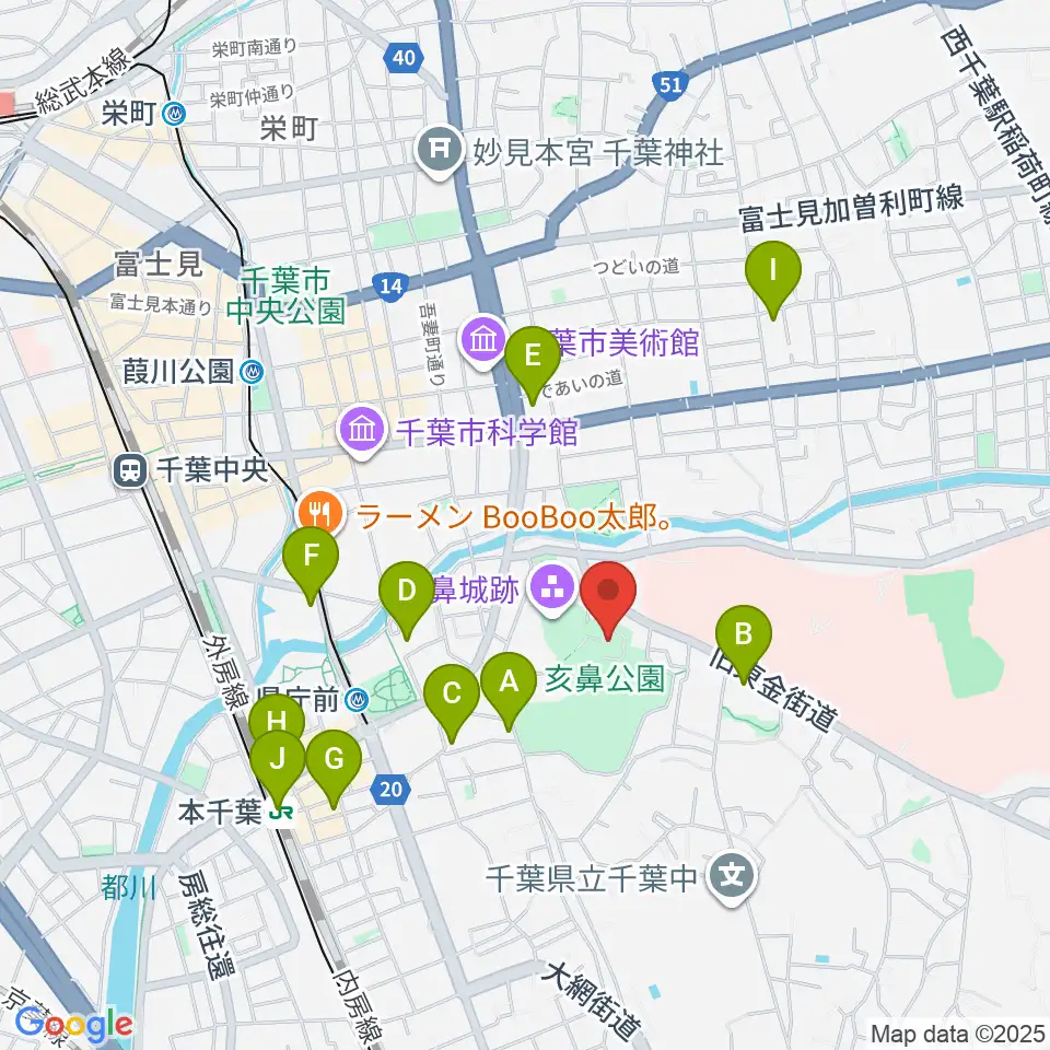 千葉市立郷土博物館周辺のコンビニエンスストア一覧地図