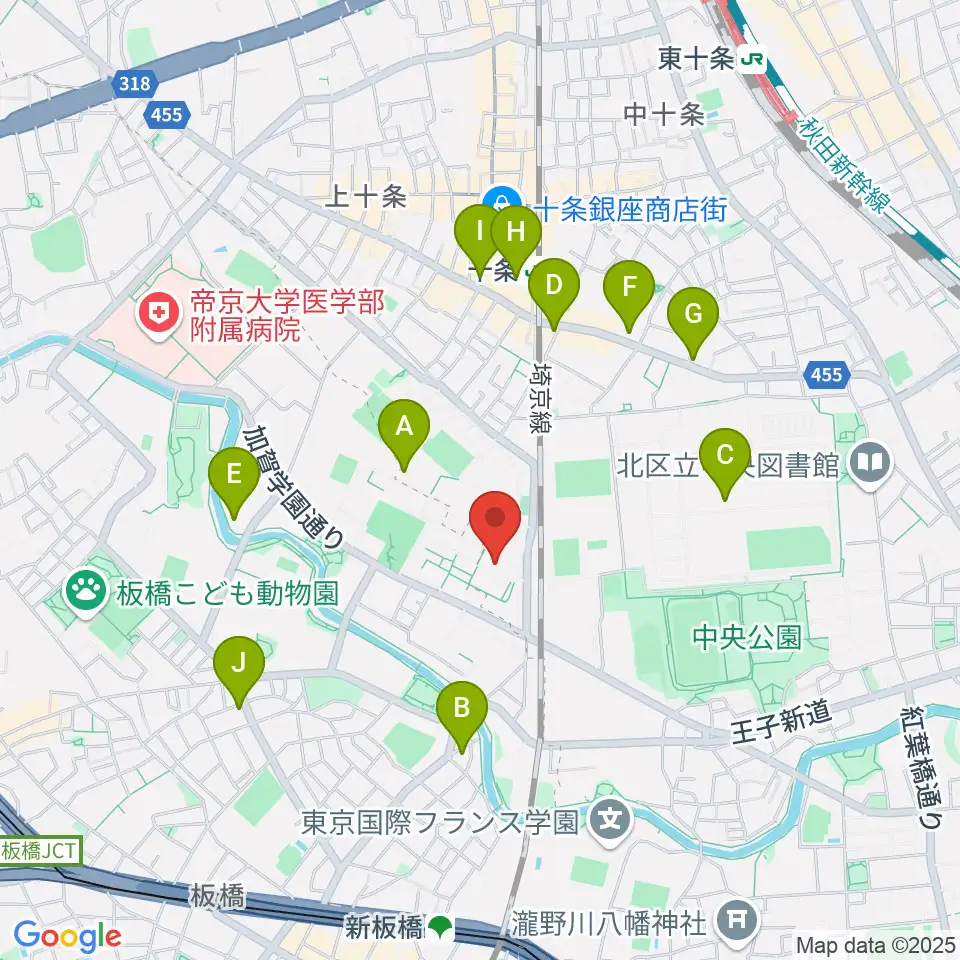 東京家政大学博物館周辺のコンビニエンスストア一覧地図