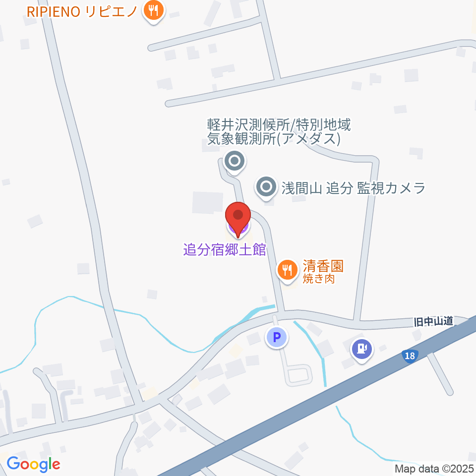 軽井沢町追分宿郷土館周辺のコンビニエンスストア一覧地図