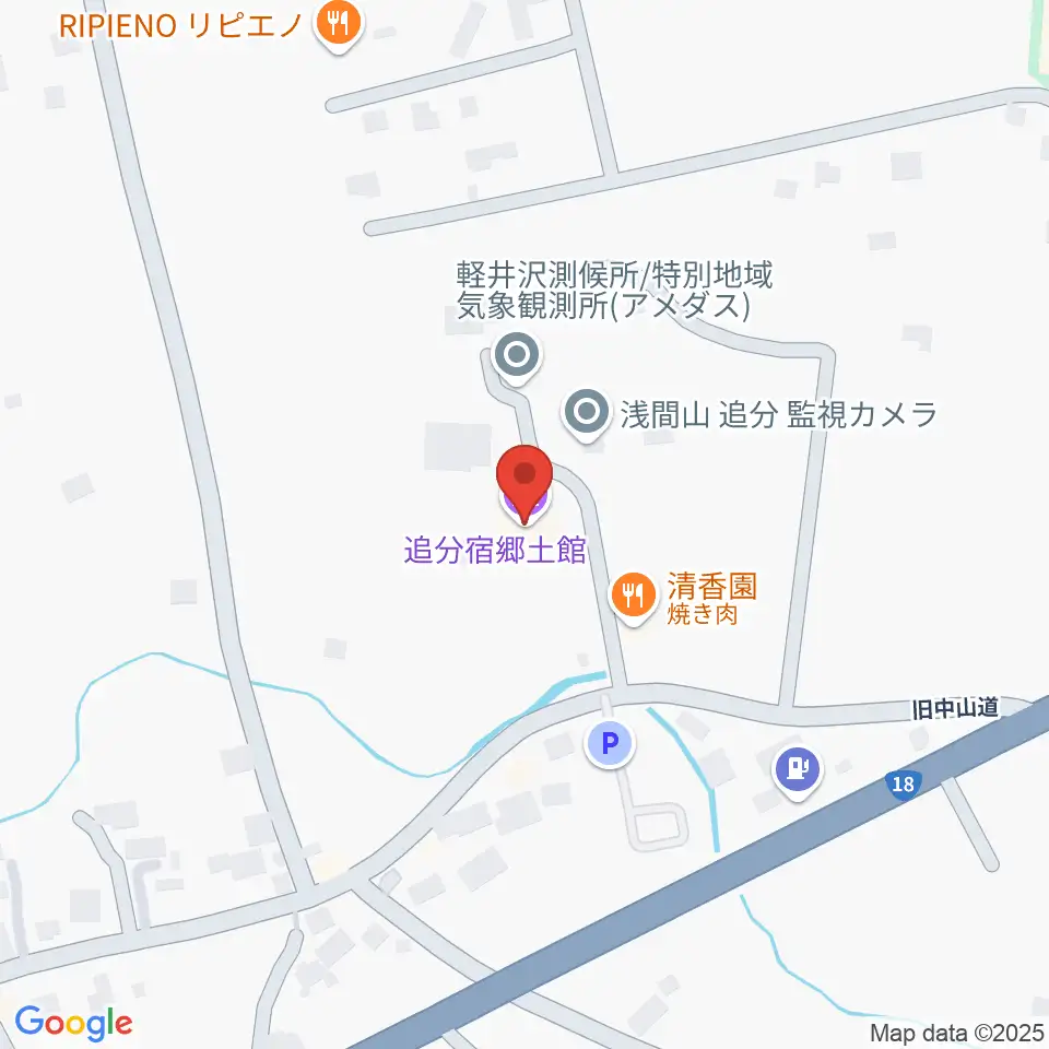 軽井沢町追分宿郷土館周辺のコンビニエンスストア一覧地図