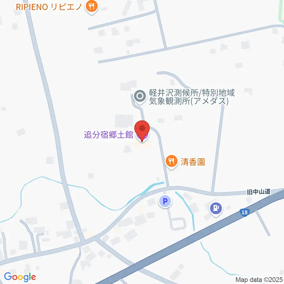 軽井沢町追分宿郷土館周辺のコンビニエンスストア一覧地図