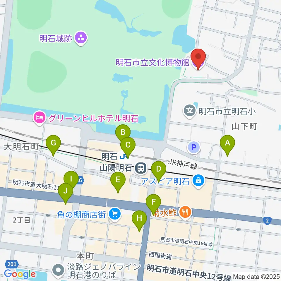明石市立文化博物館周辺のコンビニエンスストア一覧地図
