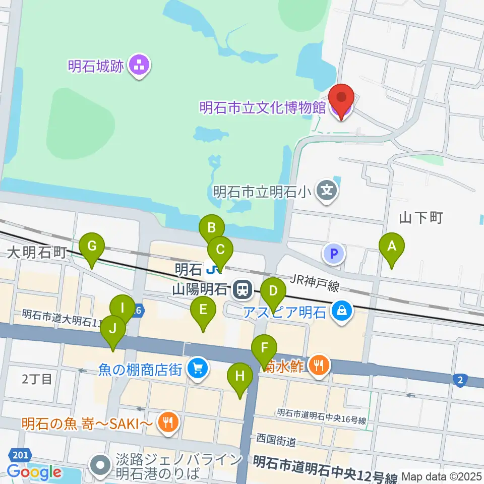 明石市立文化博物館周辺のコンビニエンスストア一覧地図