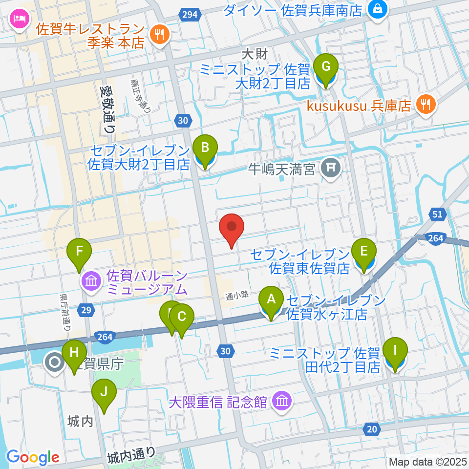 佐賀市歴史民俗館周辺のコンビニエンスストア一覧地図