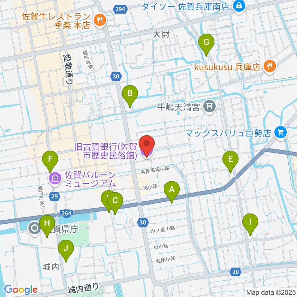 佐賀市歴史民俗館周辺のコンビニエンスストア一覧地図