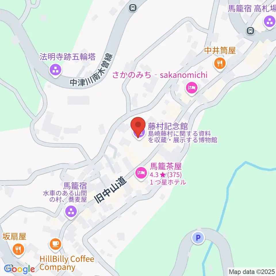 藤村記念館周辺のコンビニエンスストア一覧地図